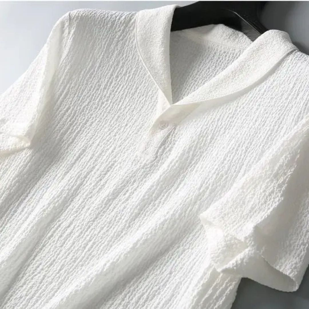 Zestaw domowy z bawełny o fakturze, luźny, męski