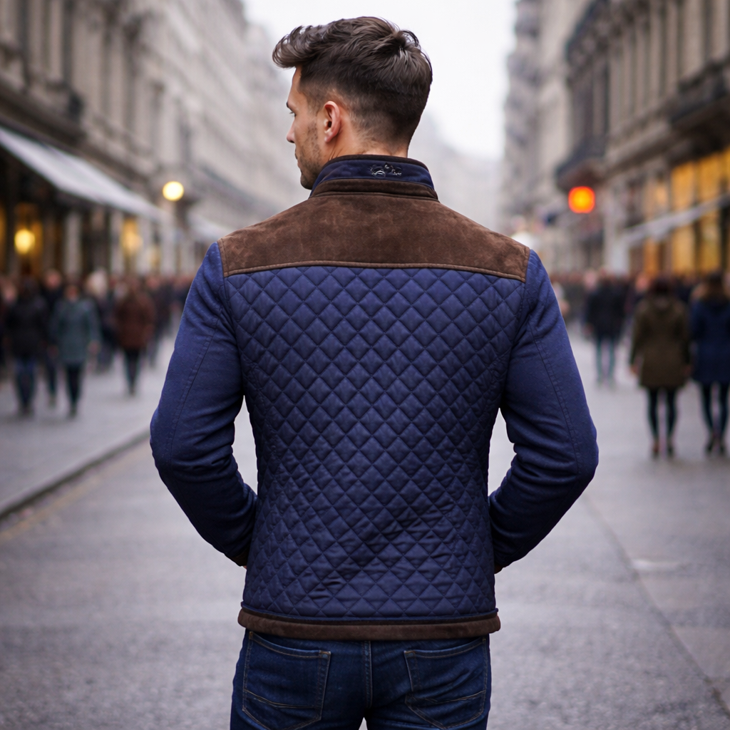 Pikowana Kurtka Dżinsowa Slim Fit Casual