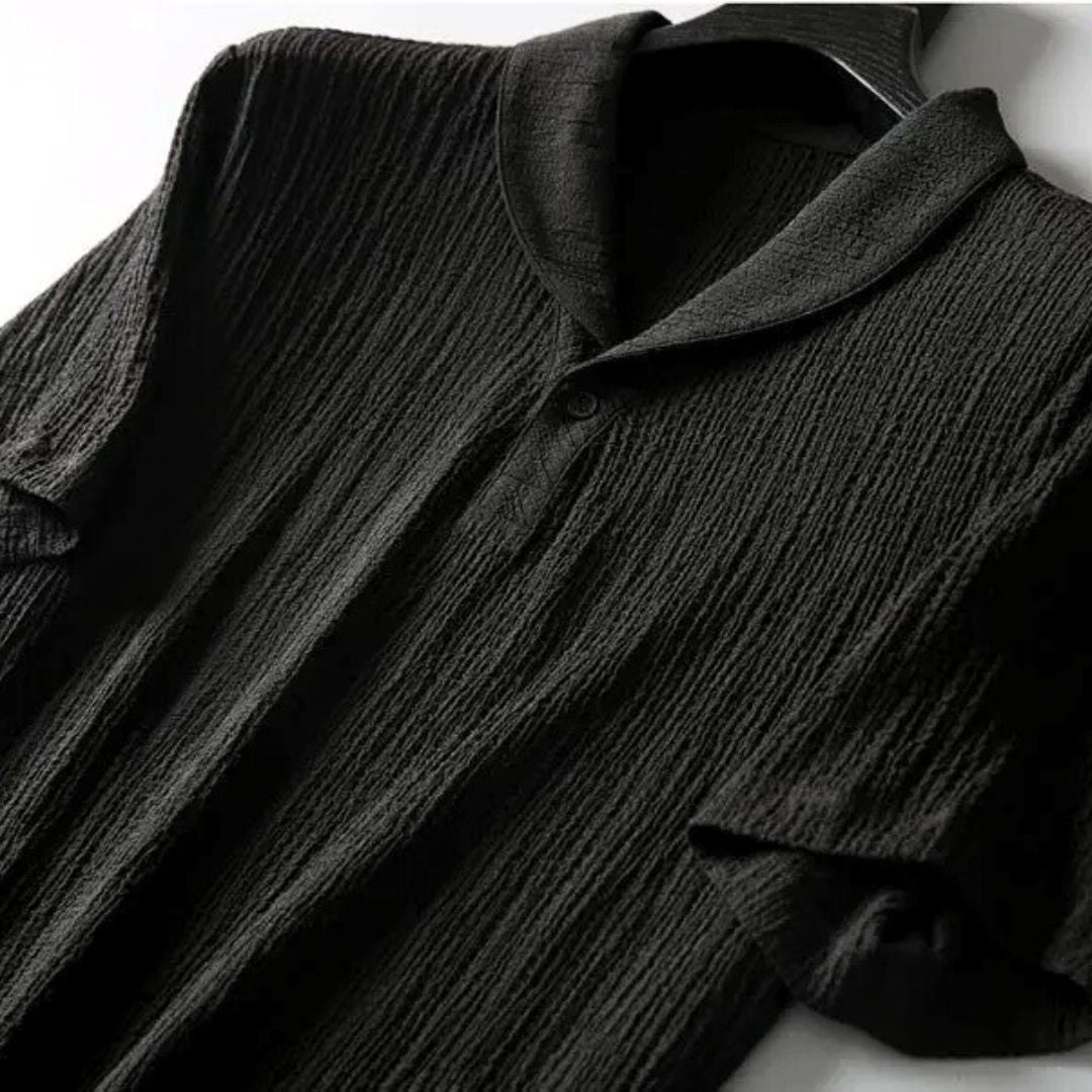 Zestaw domowy z bawełny o fakturze, luźny, męski