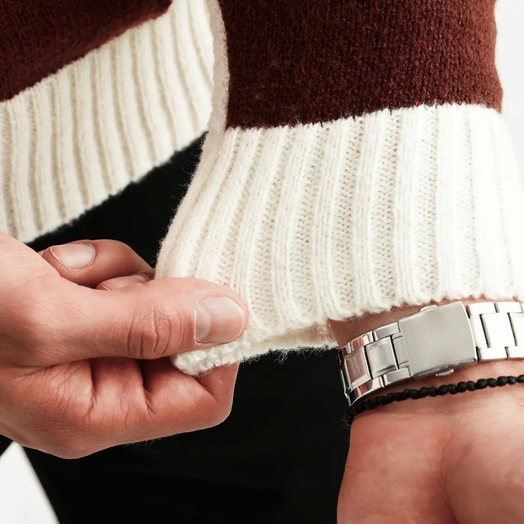 Sweter z dzianiny w stylu color block, o dopasowanym kroju, męski