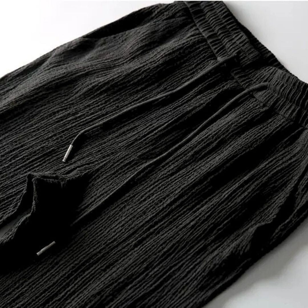 Zestaw domowy z bawełny o fakturze, luźny, męski