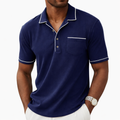Bawełniana koszulka polo z fakturą, o dopasowanym kroju, męska