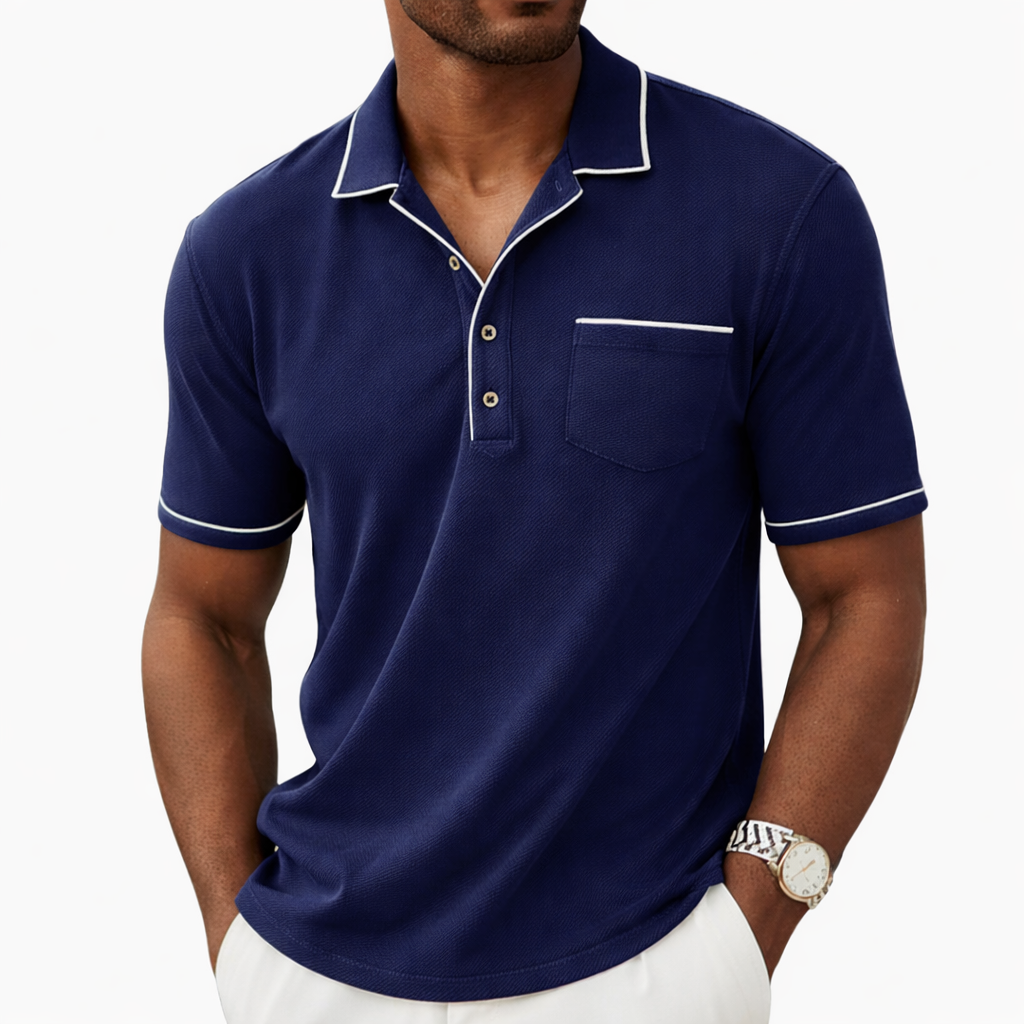 Bawełniana koszulka polo z fakturą, o dopasowanym kroju, męska