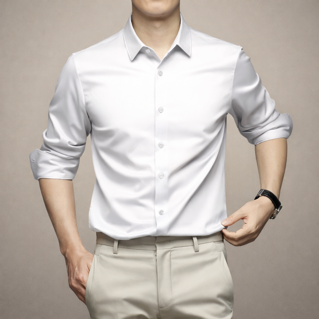 Męska prosta koszula o dopasowanym kroju