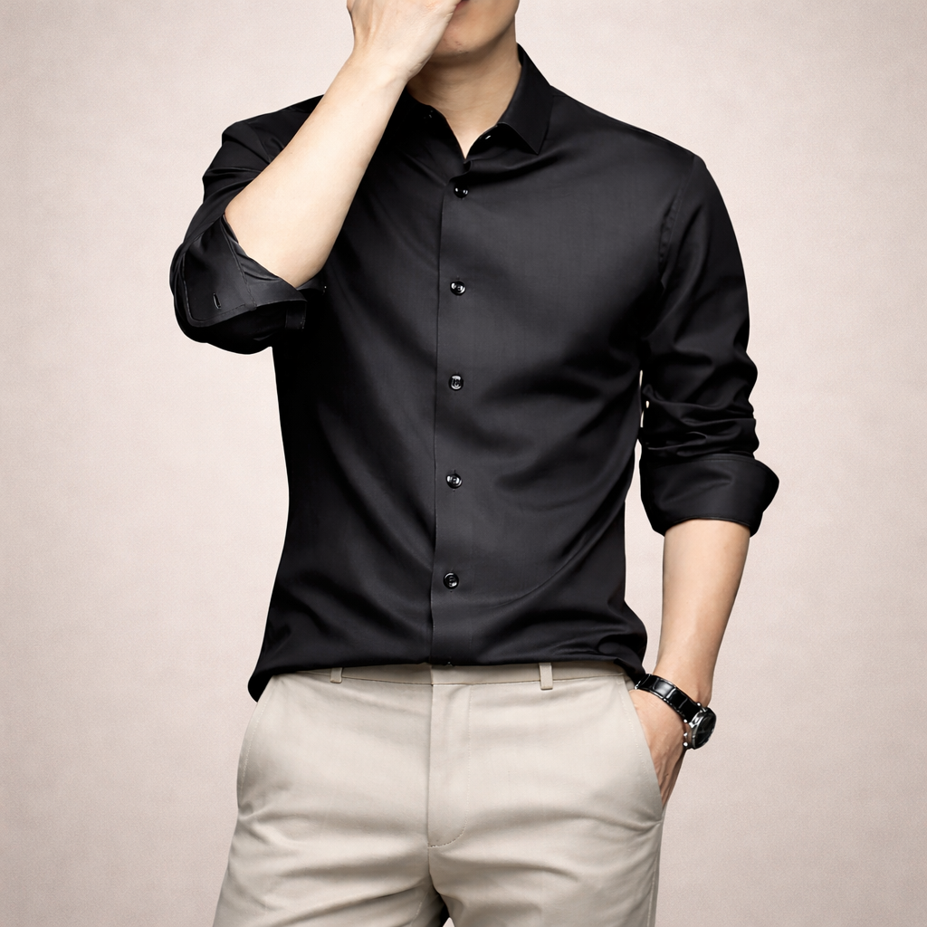 Męska prosta koszula o dopasowanym kroju