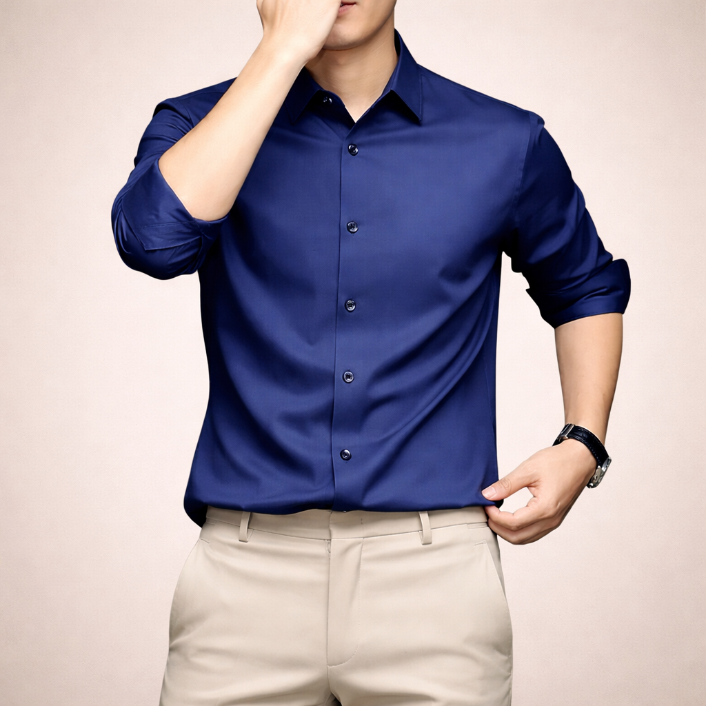 Męska prosta koszula o dopasowanym kroju