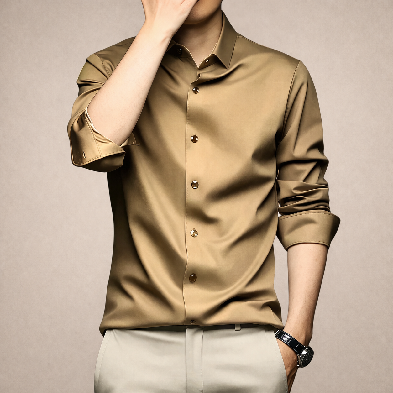 Męska prosta koszula o dopasowanym kroju