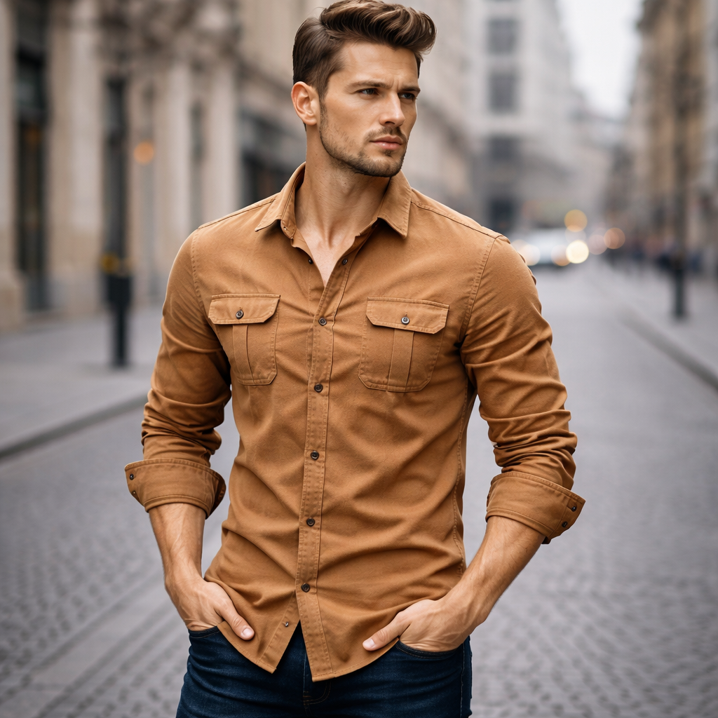 Koszula Bawełniana Slim Fit z Guzikami