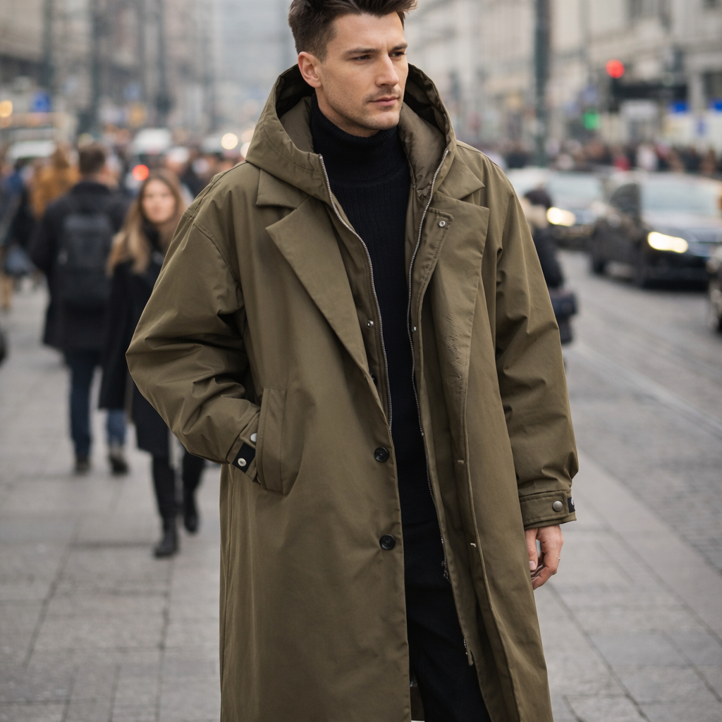 Wodoodporna Płaszcz Trench w Luźnym Kroju