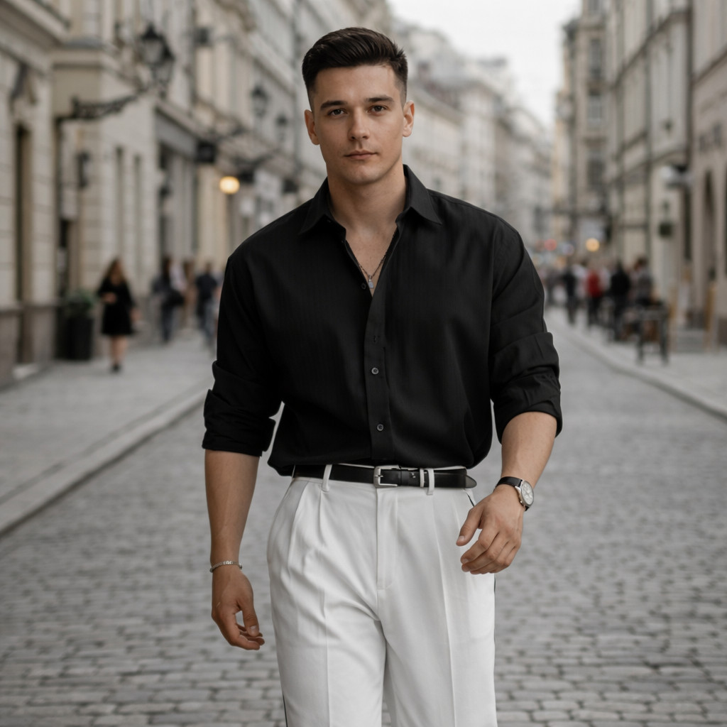 Bawełniana koszula casual o regularnym kroju