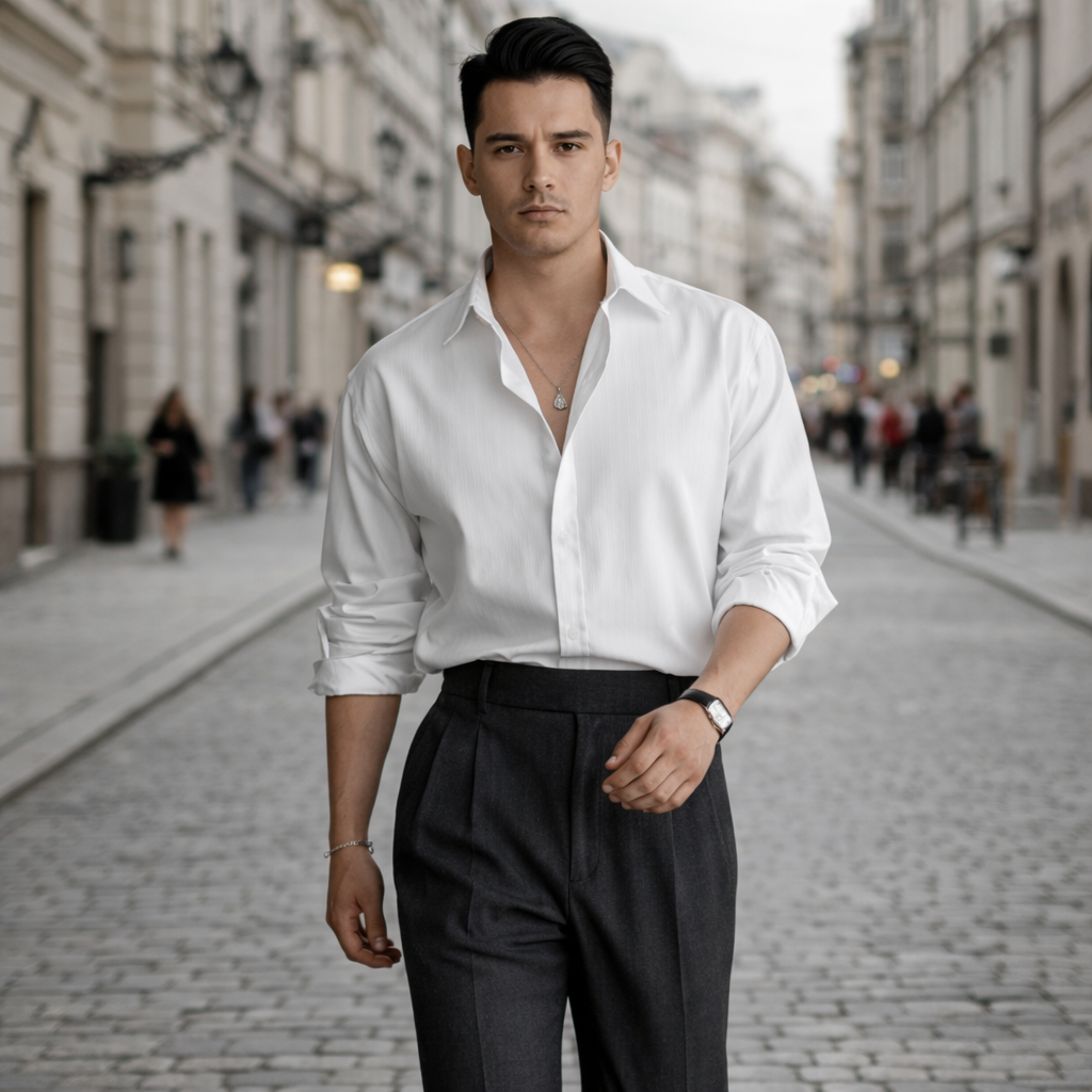 Bawełniana koszula casual o regularnym kroju