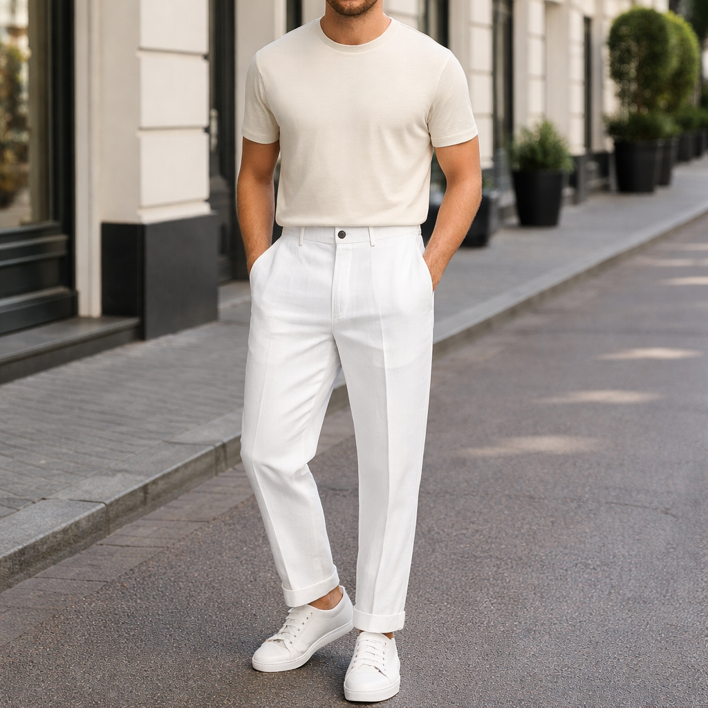 bawełniane spodnie męskie o dopasowanym kroju