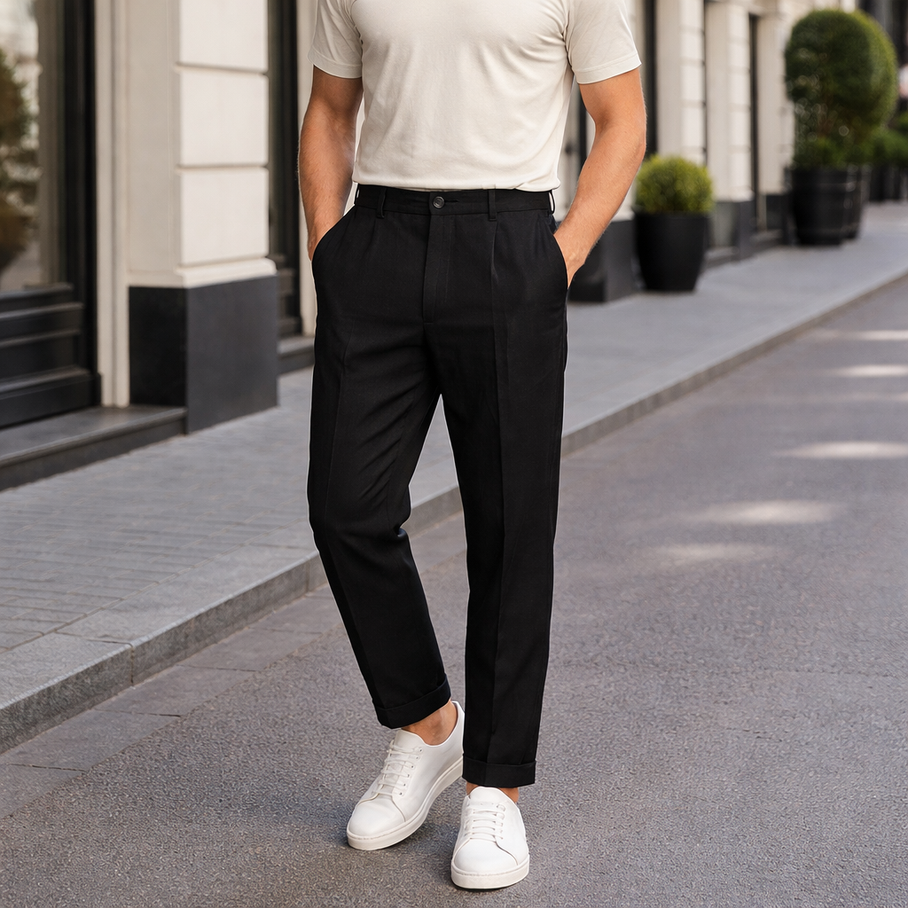 bawełniane spodnie męskie o dopasowanym kroju