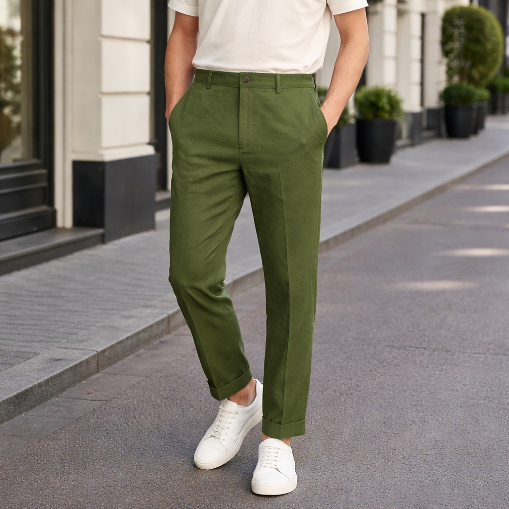 bawełniane spodnie męskie o dopasowanym kroju