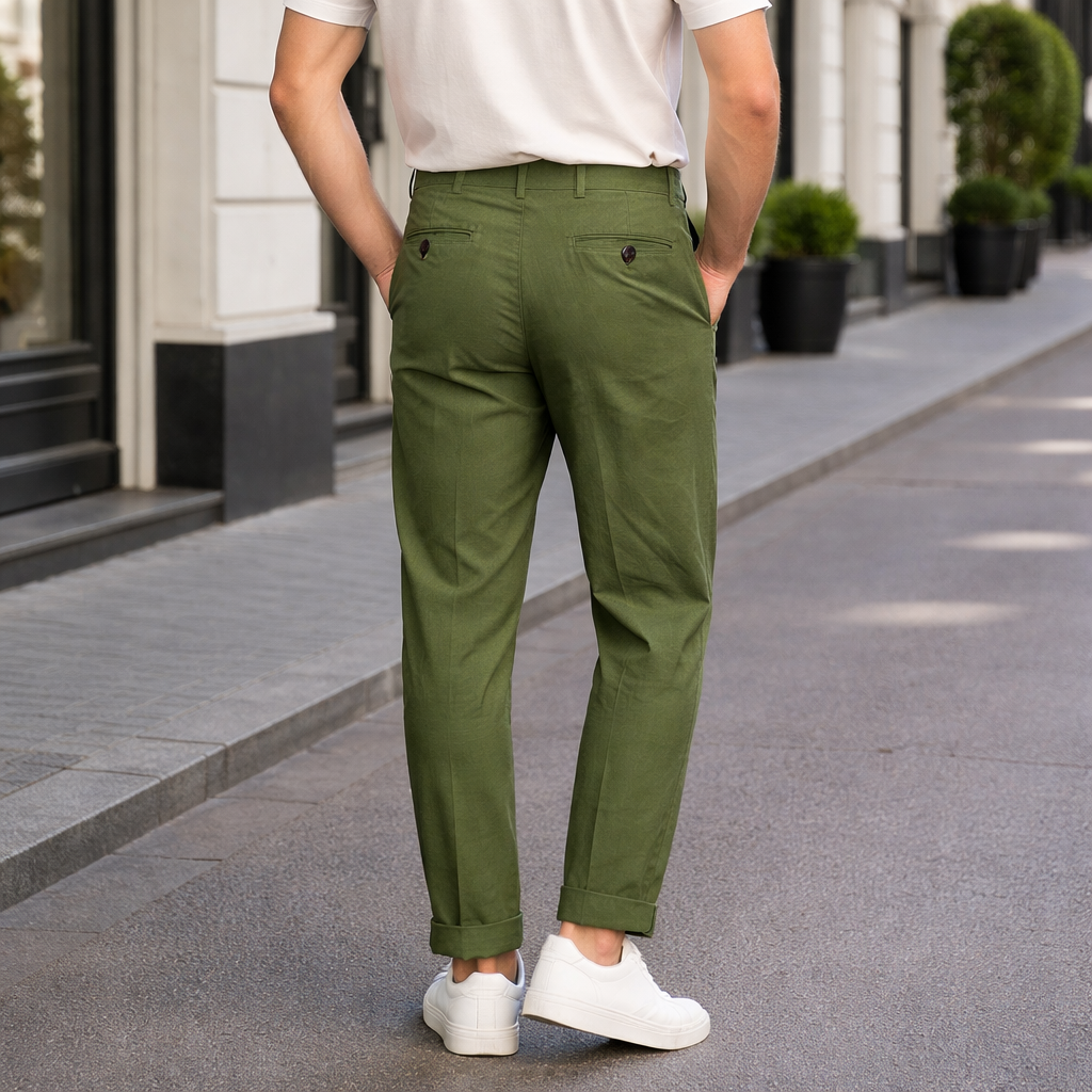 bawełniane spodnie męskie o dopasowanym kroju