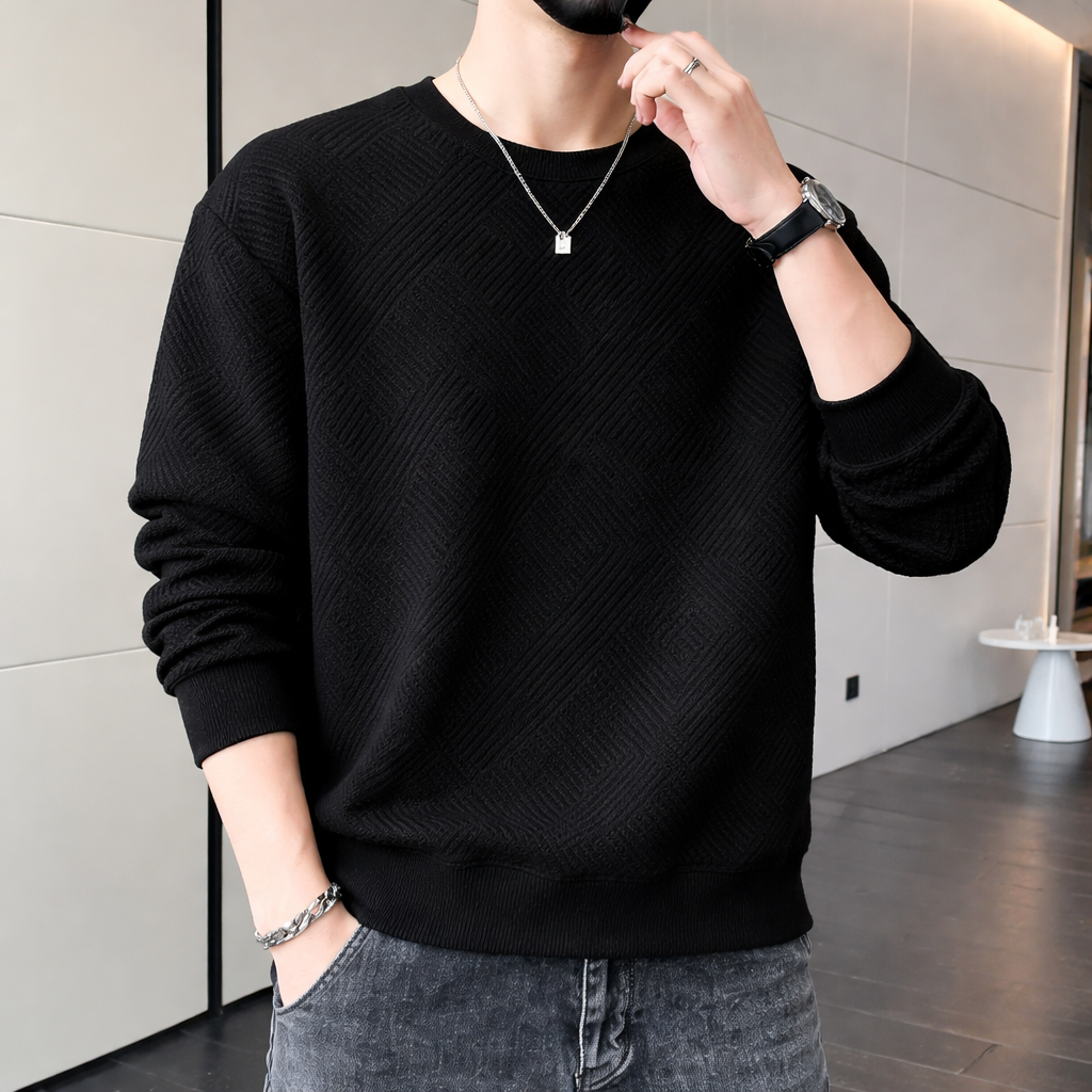 Bluza z dzianiny o fakturze, o dopasowanym kroju