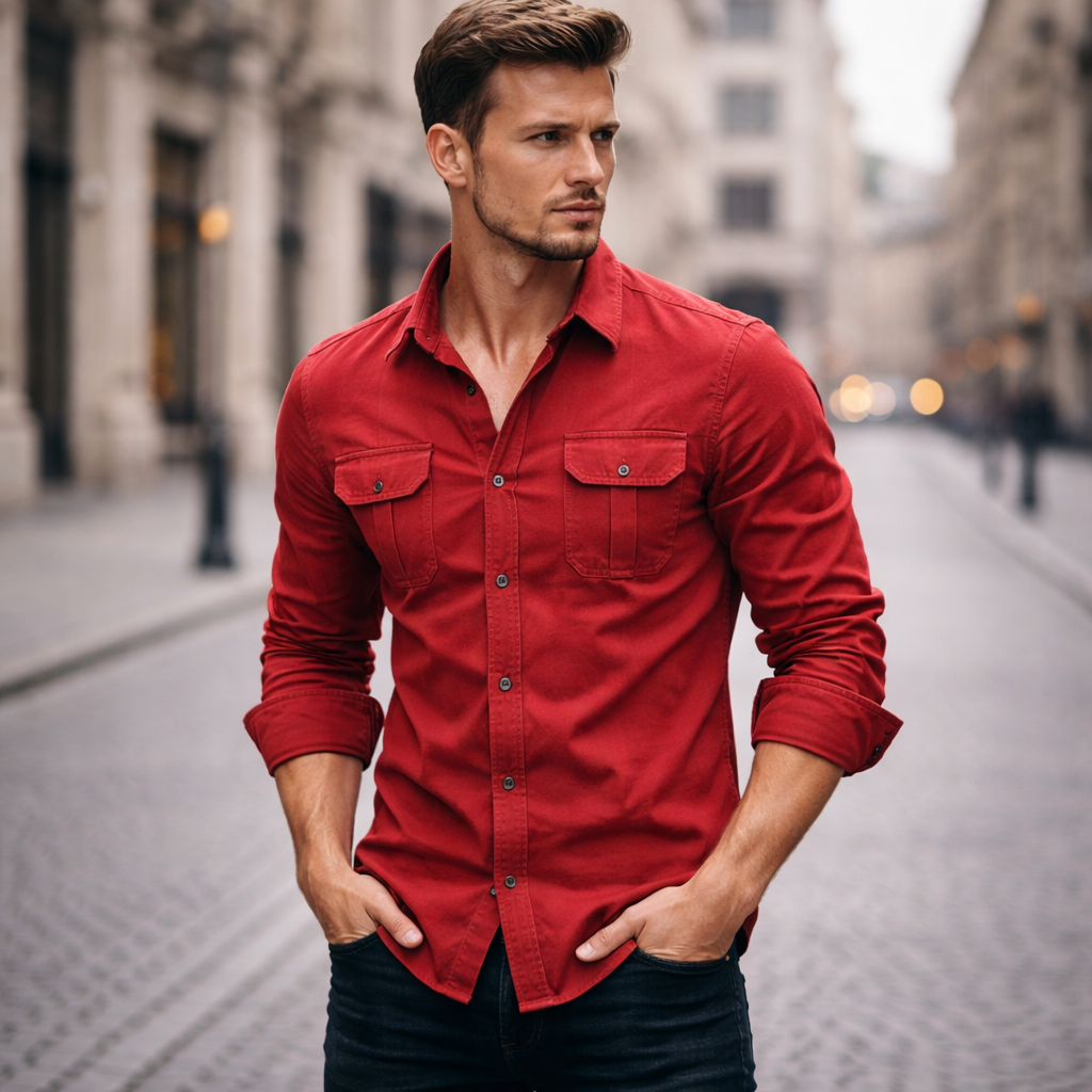 Koszula Bawełniana Slim Fit z Guzikami