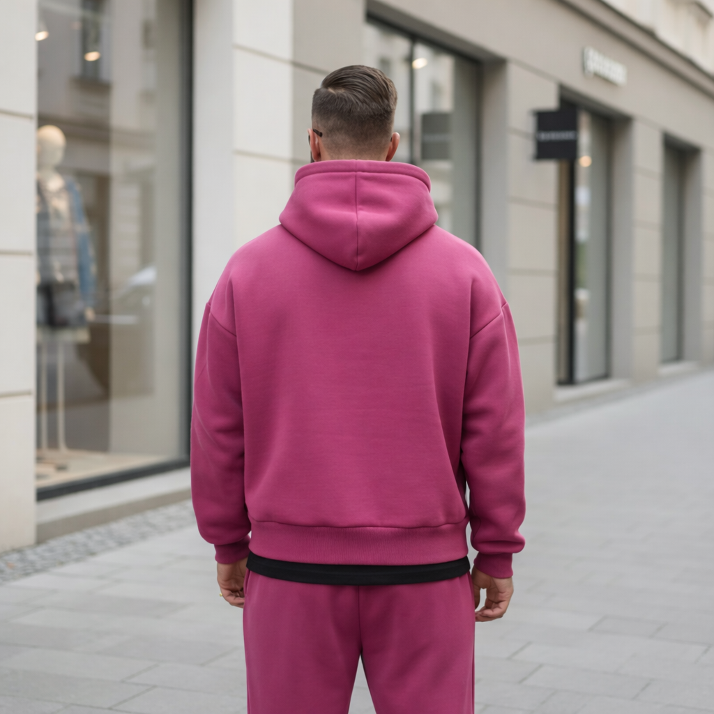 Męski dres z bawełnianą bluzą z kapturem o luźnym kroju