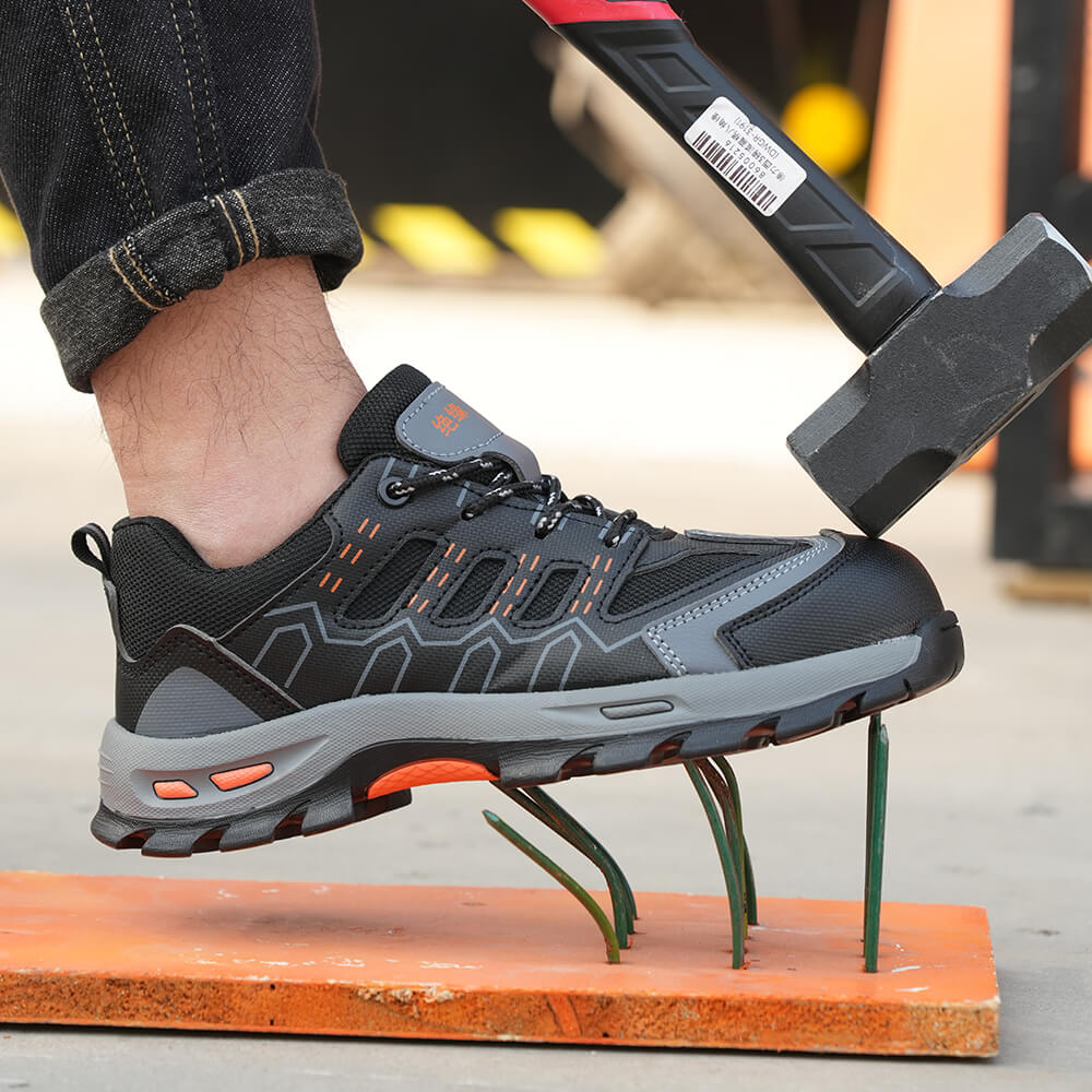 Czarne siateczkowe trampki ochronne dla mężczyzn