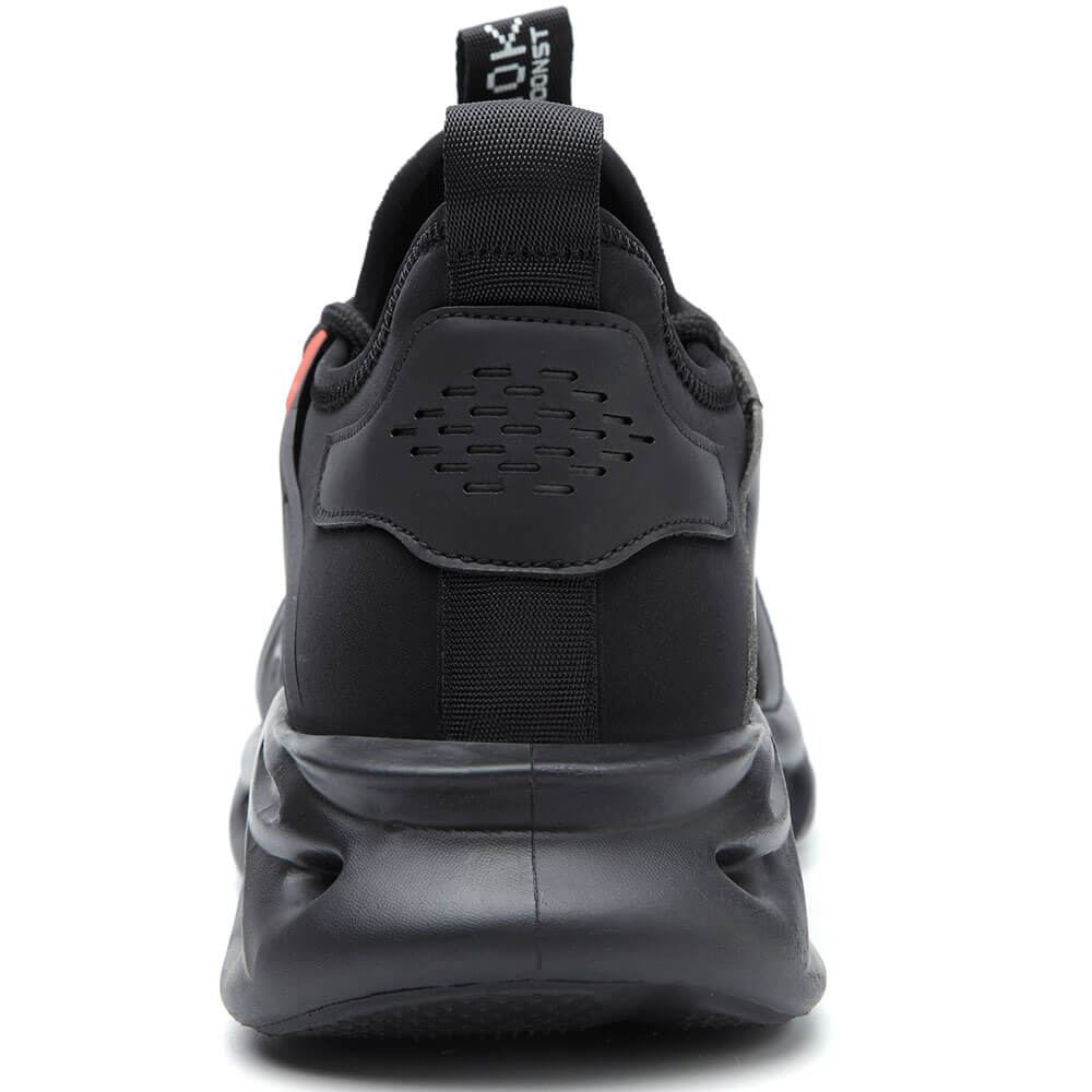 Czarne męskie trampki z dzianiny siateczkowej z amortyzacją sportową