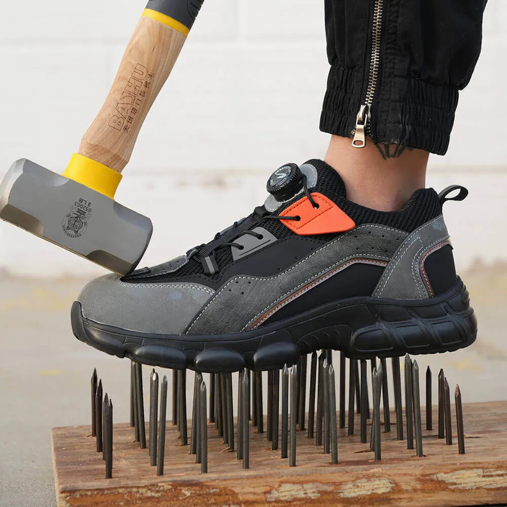 Czarne siateczkowe trampki ochronne dla mężczyzn