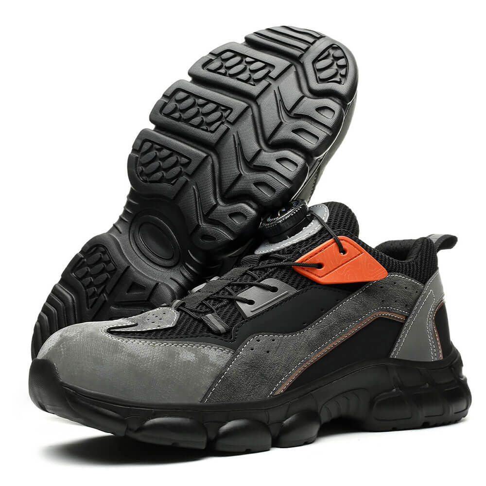 Czarne siateczkowe trampki ochronne dla mężczyzn