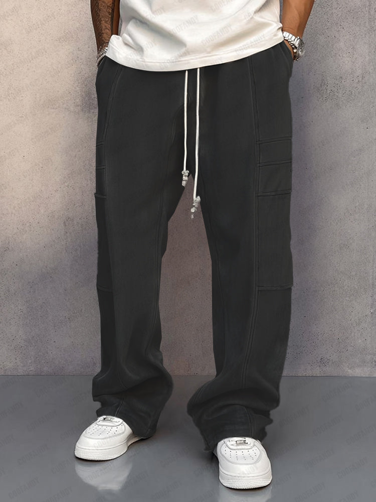 Bawełniane Spodnie Cargo Luźny Krój