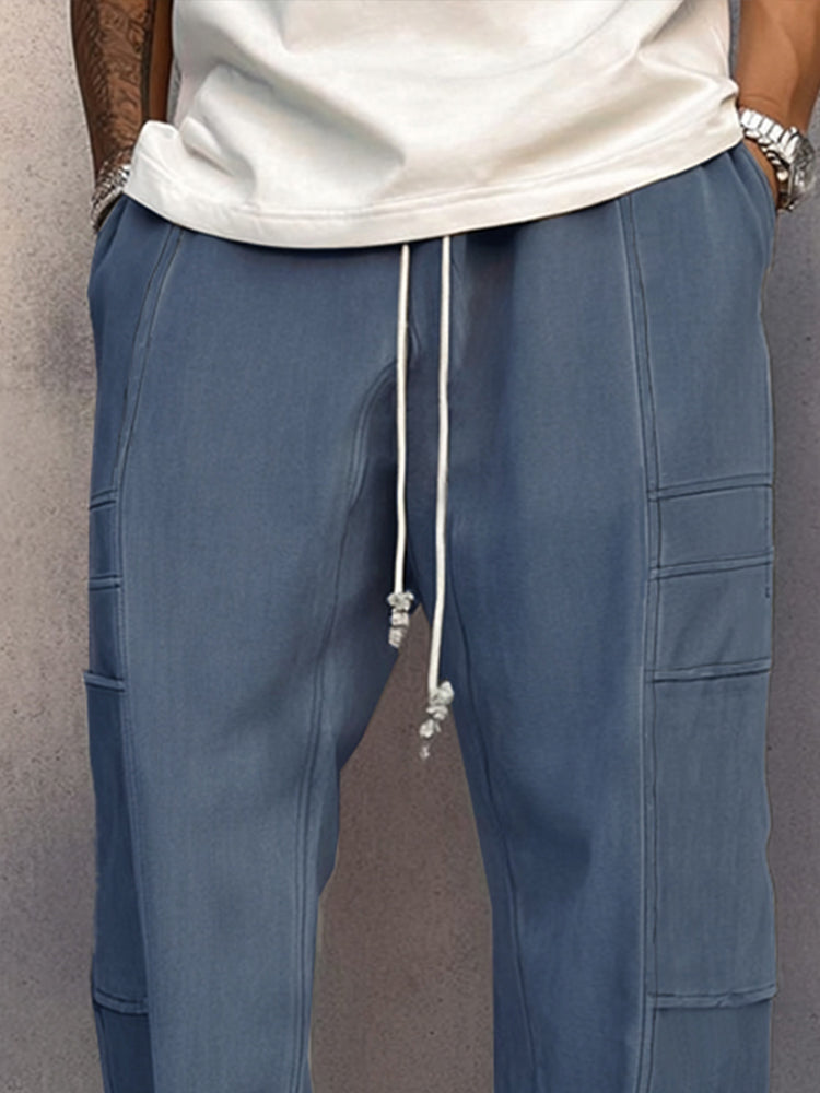 Bawełniane Spodnie Cargo Luźny Krój