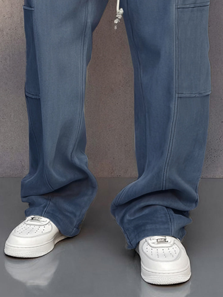 Bawełniane Spodnie Cargo Luźny Krój