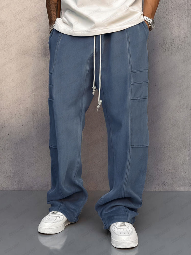 Bawełniane Spodnie Cargo Luźny Krój