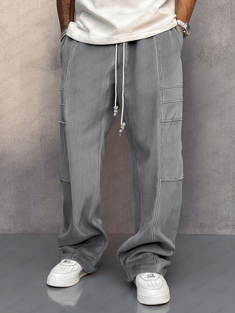 Bawełniane Spodnie Cargo Luźny Krój