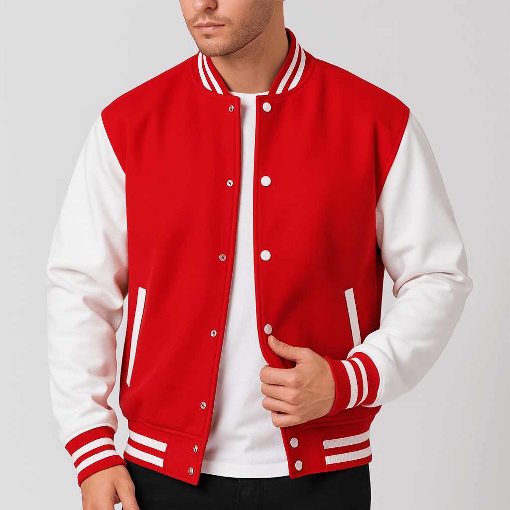 Klasyczna kurtka typu varsity o dopasowanym kroju
