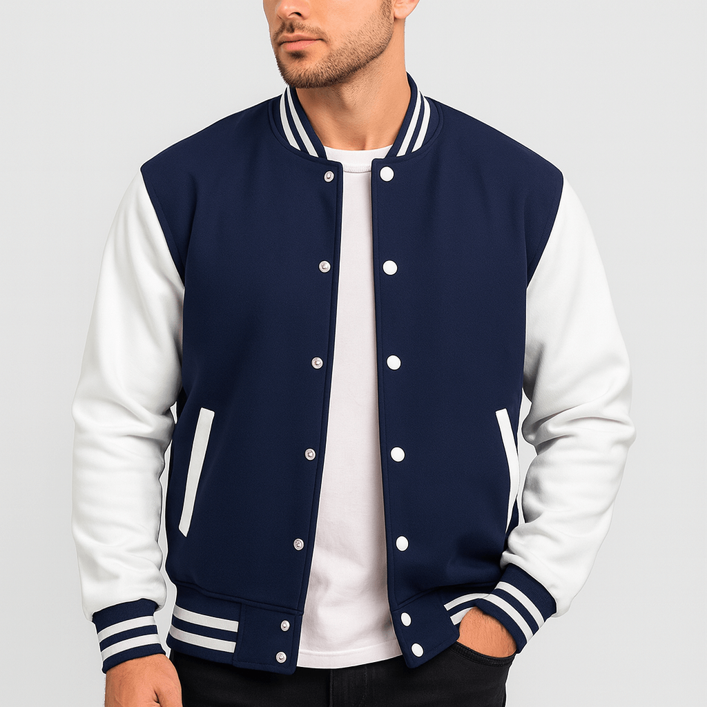 Klasyczna kurtka typu varsity o dopasowanym kroju