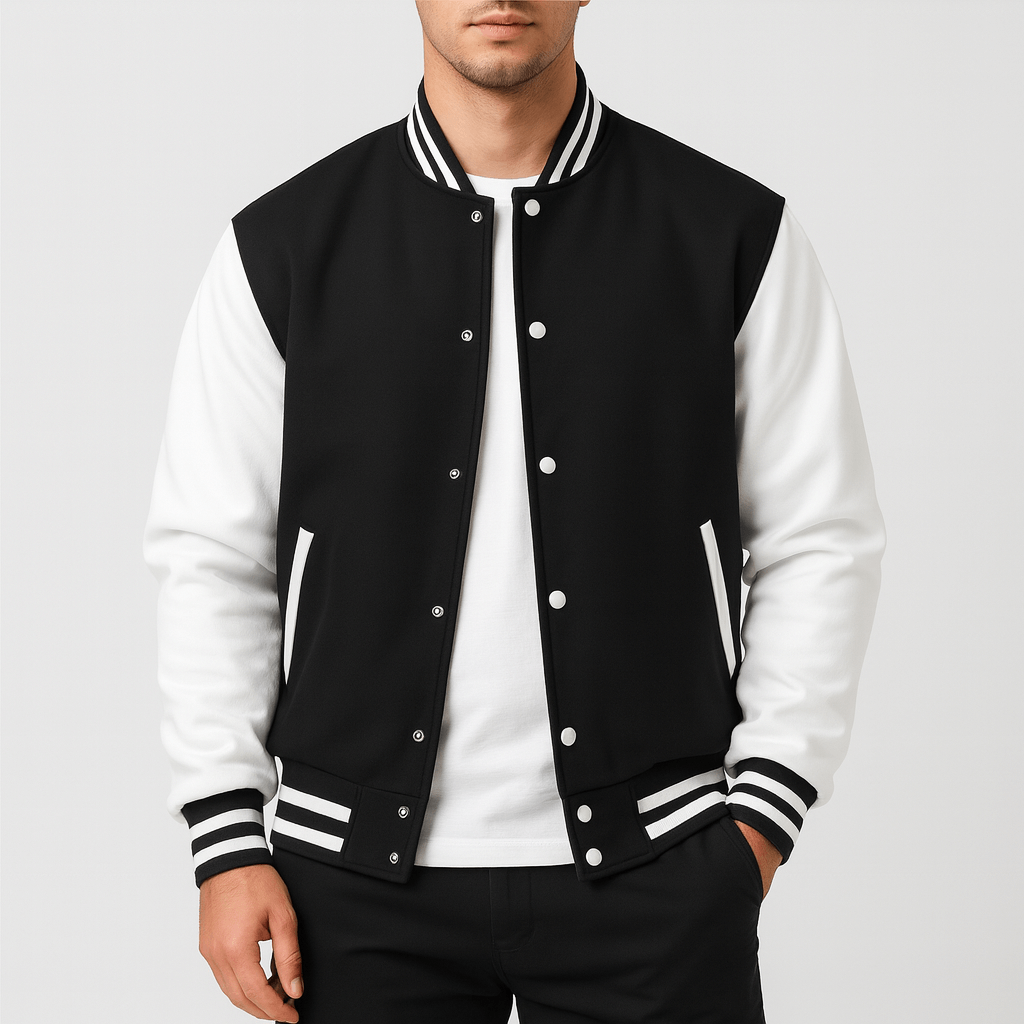 Klasyczna kurtka typu varsity o dopasowanym kroju