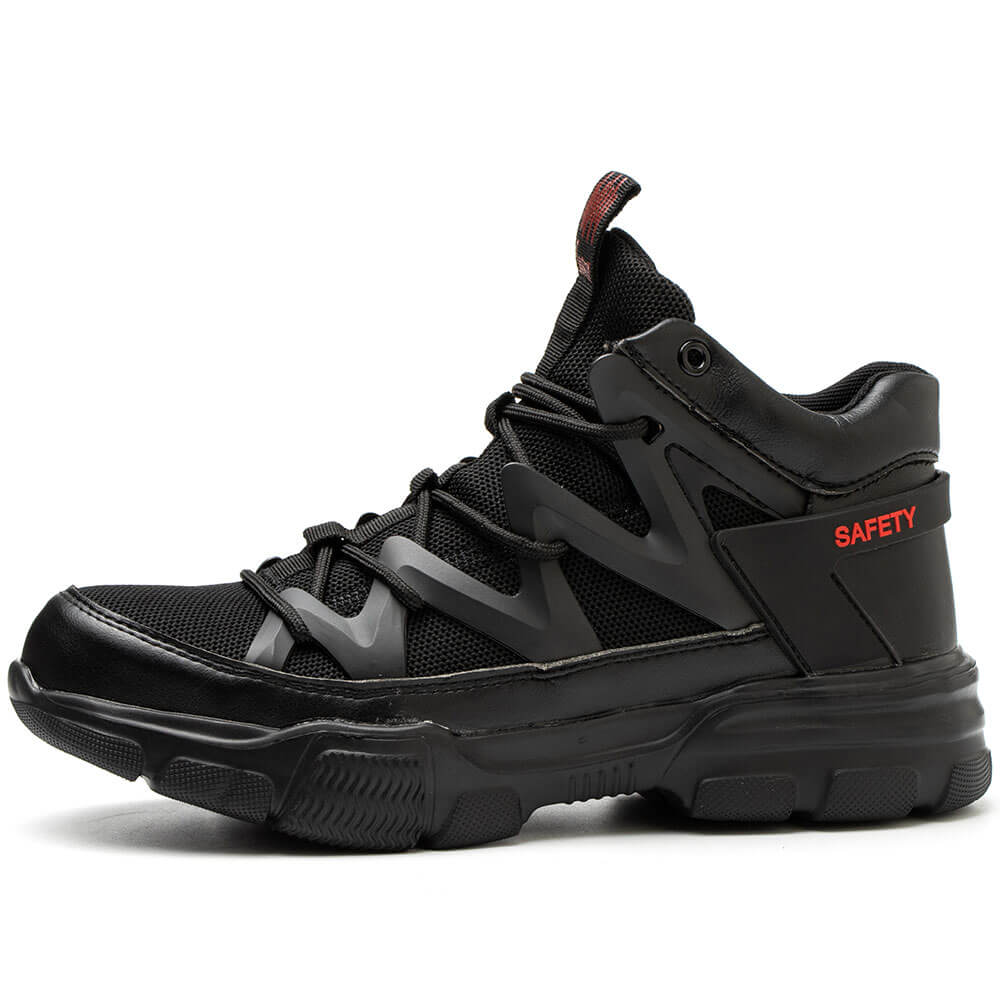 Czarne siateczkowe trampki ochronne dla mężczyzn