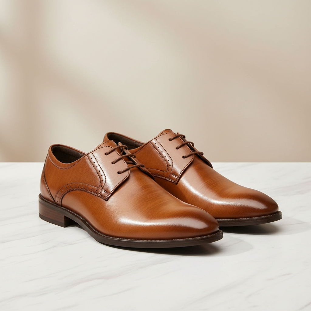 Skórzane buty derby o regularnym kroju