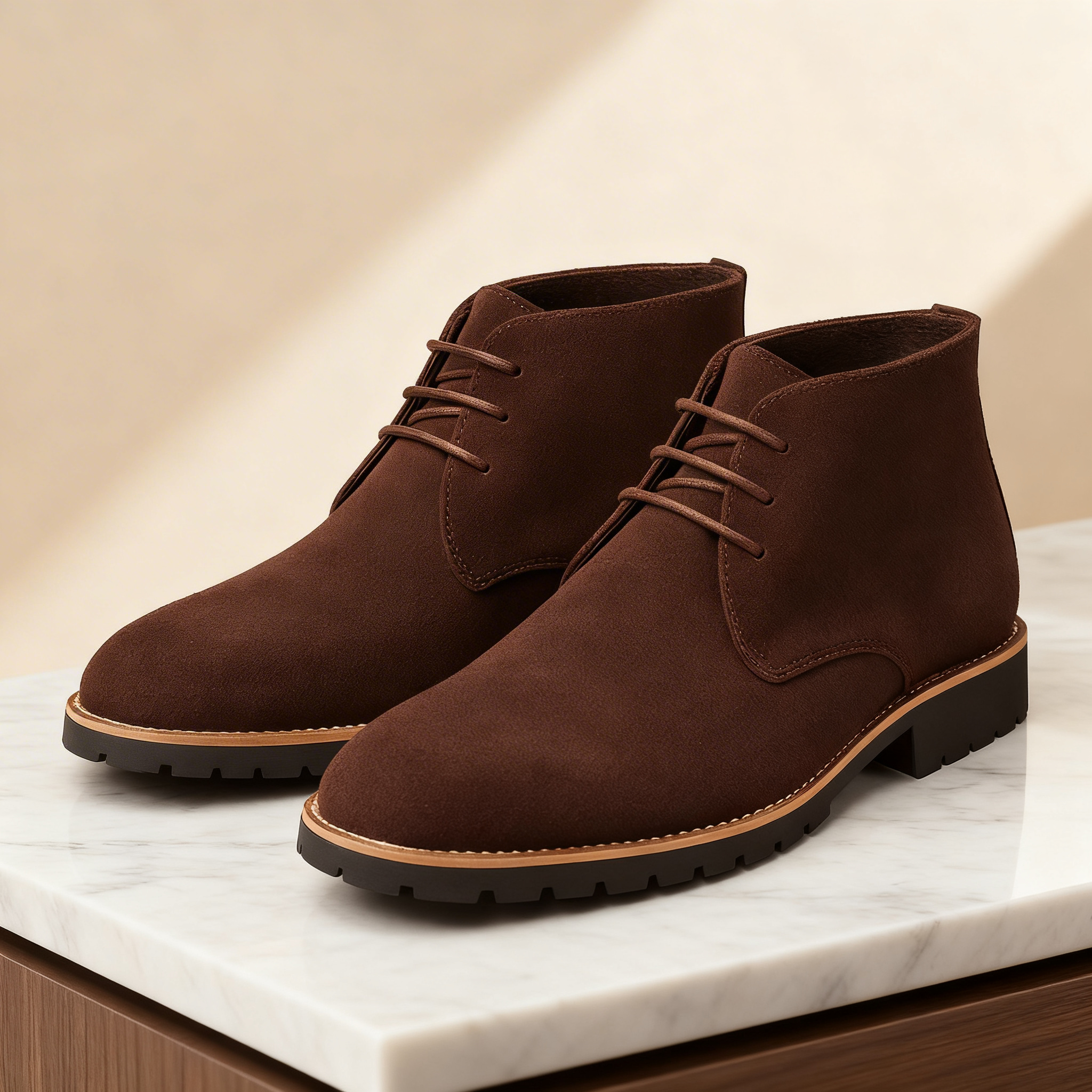 Zamszowe buty typu chukka, regularny krój, męskie
