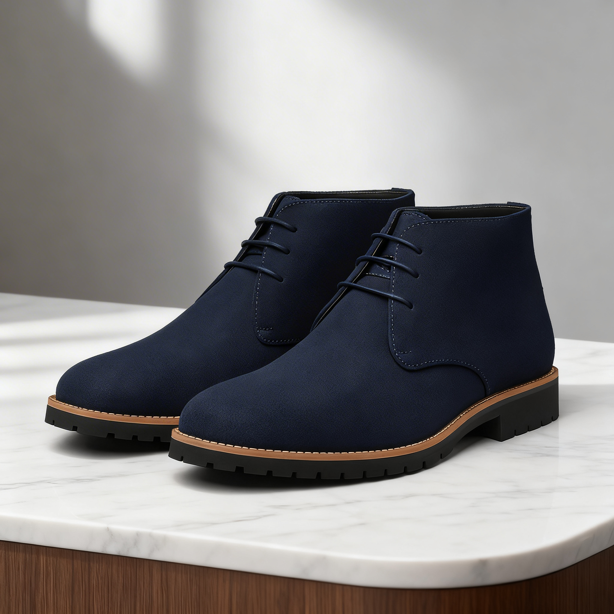 Zamszowe buty typu chukka, regularny krój, męskie
