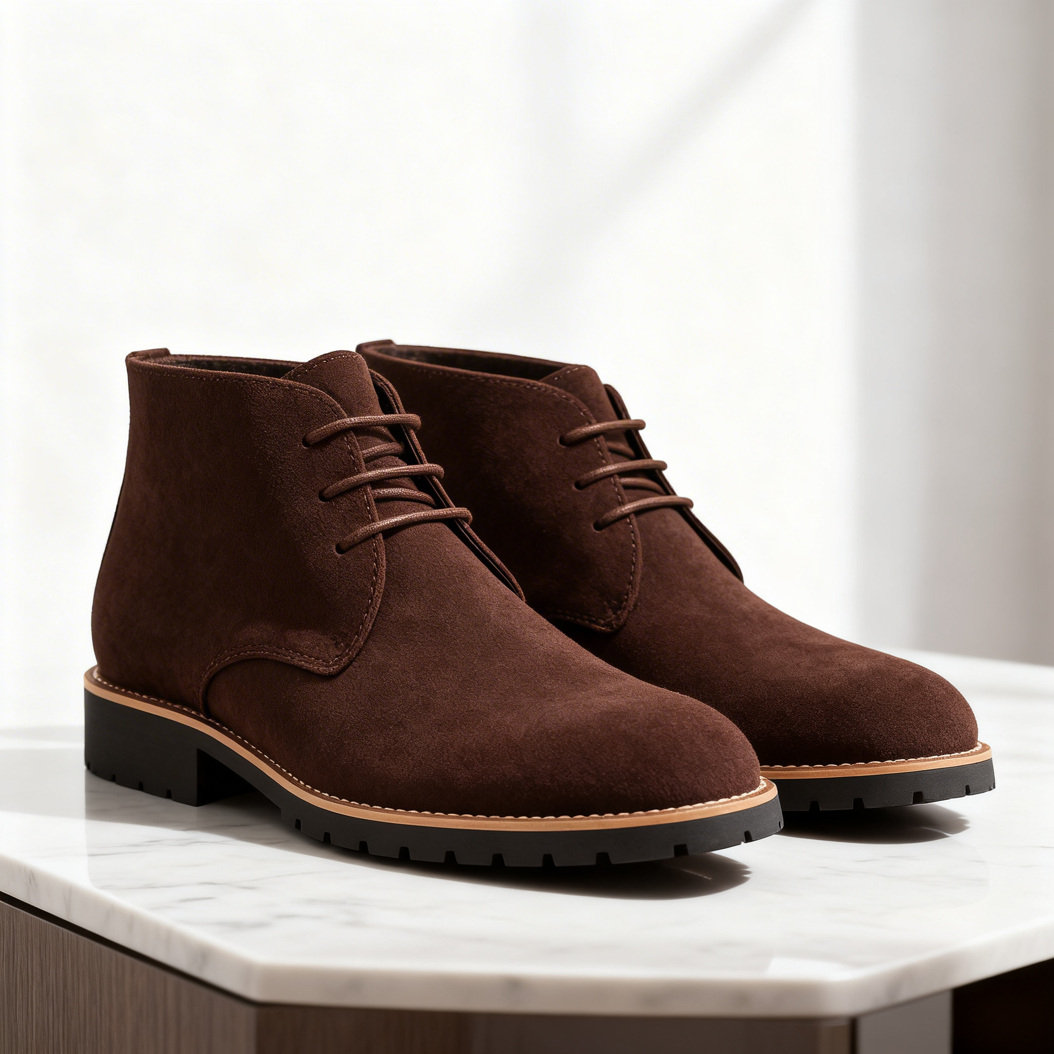 Zamszowe buty typu chukka, regularny krój, męskie