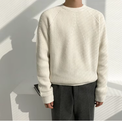 Sweter z dzianiny prążkowanej o luźnym kroju dla mężczyzn