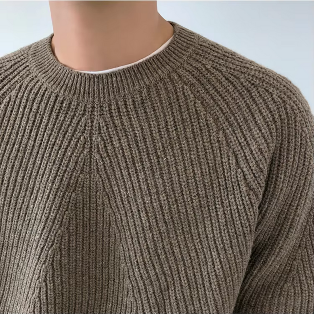 Sweter z dzianiny prążkowanej o luźnym kroju dla mężczyzn