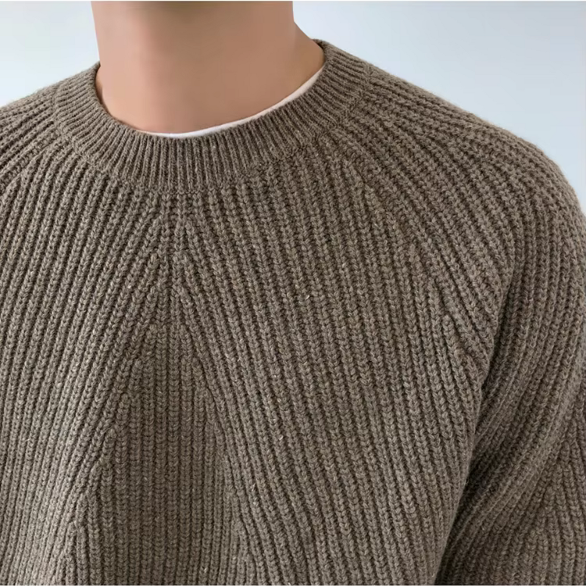 Sweter z dzianiny prążkowanej o luźnym kroju dla mężczyzn