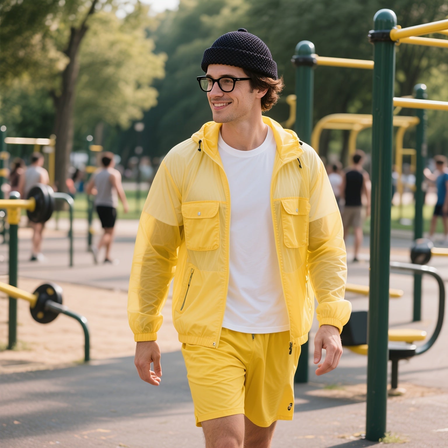 Gruba dzianinowa czapka beanie brązowa męska zimowa