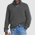 Sweter męski z dzianiny z zamkiem błyskawicznym o kroju slim fit